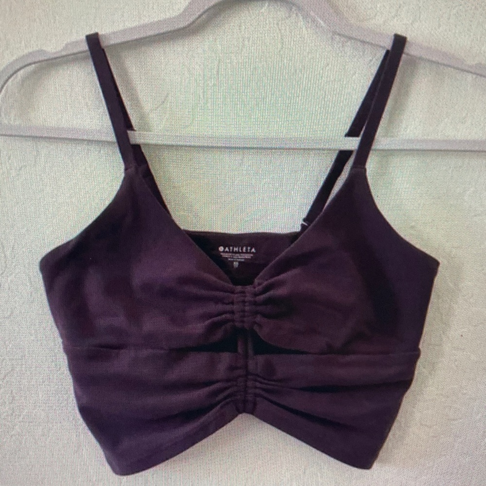 Athleta Double-Ruched Crop Camisole in Plum